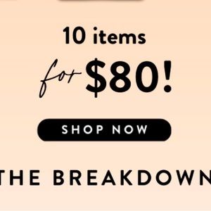 BIG SALE! Any 10 items for $80 limited time sale ends 3/20/24 until 7 pm